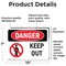 Signmission Keep Out Danger Sign, Vinyl Decal, 10in W x 7in L, 2PK OS-2PACK-DS-D-710-L-1399 - alternate 4